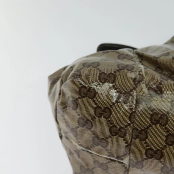 GUCCI GG Crystal Hand Bag Coated Canvas Brown Gold 197020 Auth 119369 - Picture 5 of 16
